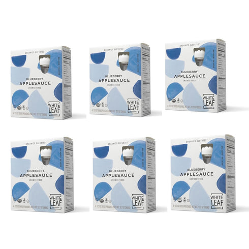 White Leaf Organic Blueberry Applesauce Regeneratively Farmed, No Added Sugar, Kosher, USDA,