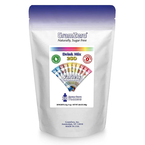 GramZero 2GO Sticks - Variety Pack, Zero Calorie Sugar Free Drink Mix,