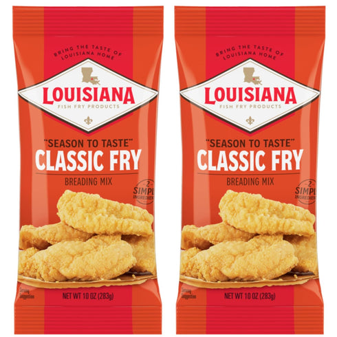 Louisiana Fish Fry Products Unseasoned Classic Fry Seafood Breading Mix, Pack of