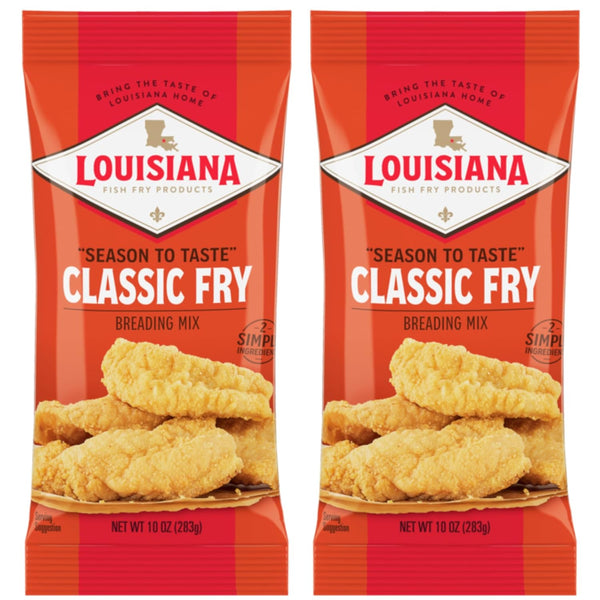 Louisiana Fish Fry Products Unseasoned Classic Fry Seafood Breading Mix, Pack of