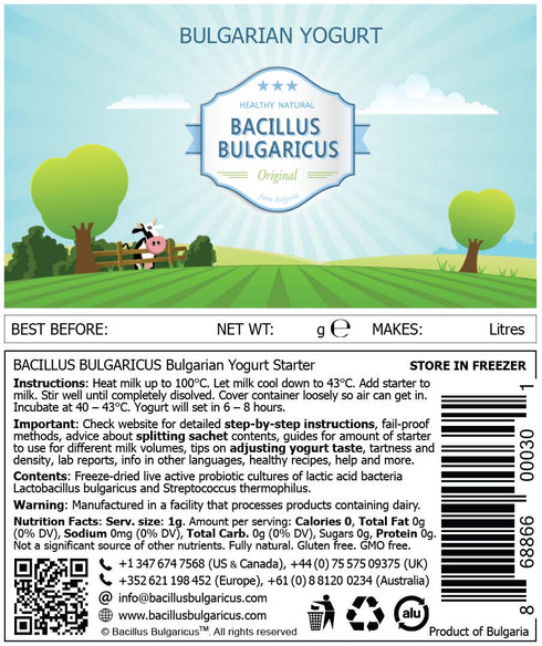 Bacillus Bulgaricus 64 Oz 2 Bulgarian Yogurt Starter (Makes / L)