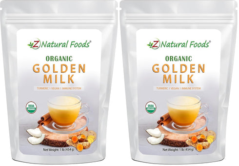 Z Natural Foods Organic Golden Milk Powder - Turmeric Superfood Blend, Mix