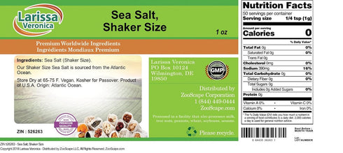 Larissa Veronica (1 oz, 526263) Sea Salt, Shaker Size ZIN: