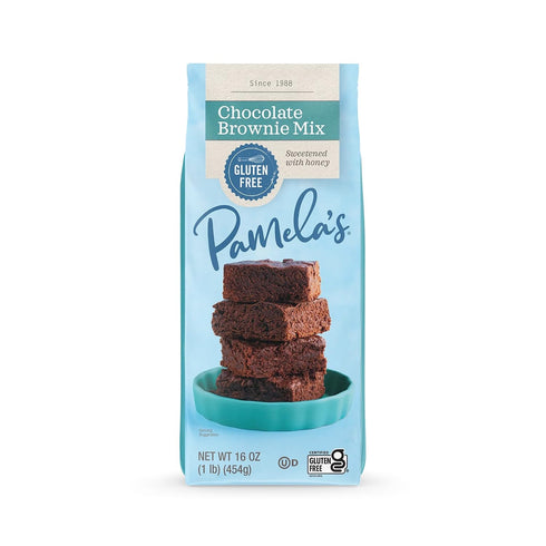 16-Ounce (Pack 6) Pamela's Gluten Free Chocolate Brownie Mix, Sweetened With Honey, Non Dairy & Wheat Free, Bag
