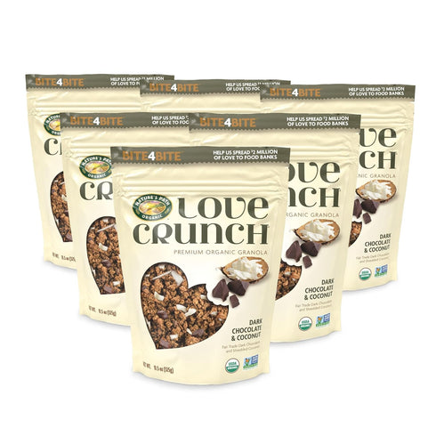 11.5 oz (Pack 6), Love Crunch Organic Dark Chocolate & Coconut Granola, of Non-GMO, Fair Trade, by Nature's Path
