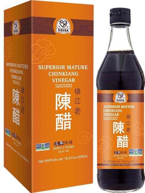 52USA Chinese Black Vinegar 16.9 fl oz (500ml), 3 Years Mature Aged