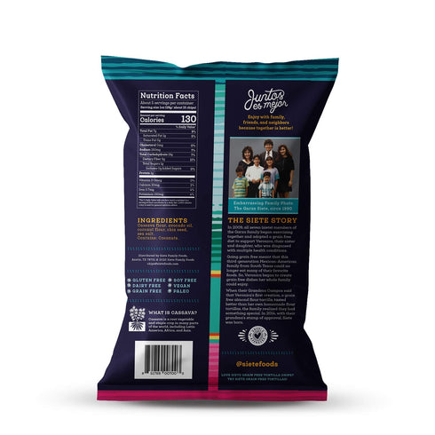 5 (Pack 6) Siete Tortilla Chips | Grain free | Gluten Free Chips | Paleo & Vegan Snacks | Non GMO | Sea Salt, Ounce