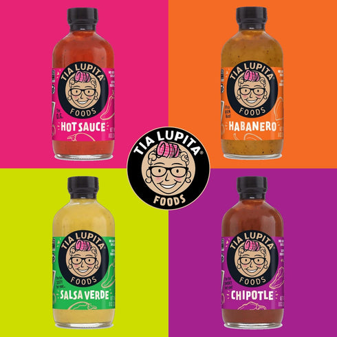 8 Oz (Pack 2) Tia Lupita Hot Sauce of - Flavorful Heat, Medium Spice with Smoky-Sweet Flavor - Gluten-Free, Non-GMO