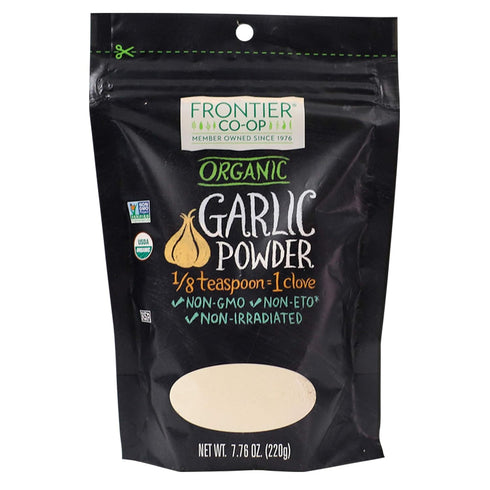 Frontier Co-op Organic Garlic Powder, 7.76-Ounce Bag, Pure and Natural Garlic Seasoning, Non-GMO and Kosher Certified