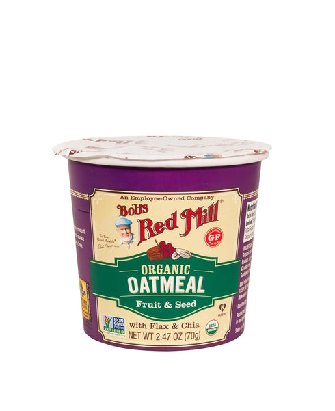 1 (Pack 12)- Bob's Red Mill Organic Oat Cup, Fruit & Seed, cup of Non GMO, Whole Grain, Kosher