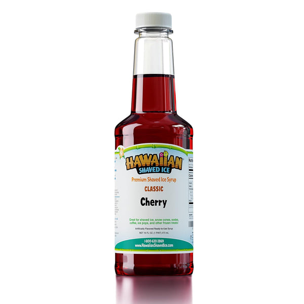 Hawaiian Shaved Ice Syrup Pint, Cherry Flavor for Slushies, Italian Soda, Popsicles, No Refrigeration Needed