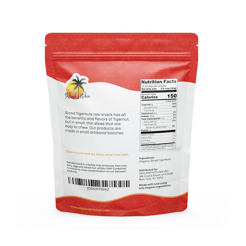 Skyland Kitchen 12oz, Organic Sliced Tigernuts Nut-Free, Raw Snack, Gluten-Free, Vegan, Paleo Friendly, High Fiber