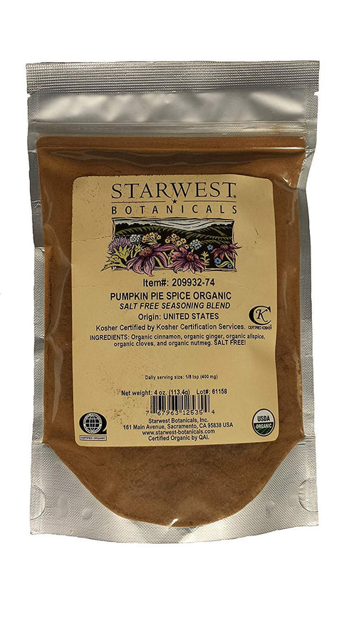 Starwest Botanicals Organic Pumpkin Pie Spice, 4 oz