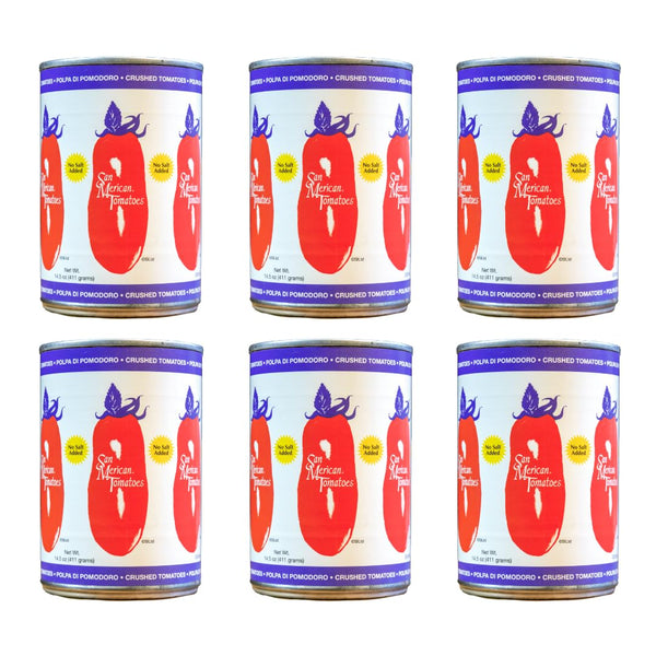 SMT SAN MERICAN TOMATO - No Salt Added Crushed Canned Tomatoes -