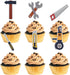 MEFENG Mechanic Cupcake Toppers, 18pcs Tools Dessert Toppers, Silver/Grey Birthday Party Supplies