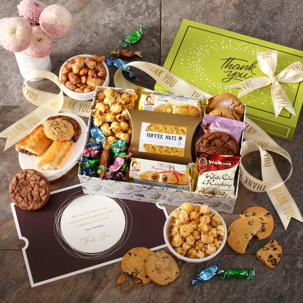 Broadway Basketeers Thank You Gift Basket for Appreciation, Prime Delivery Gourmet Food,
