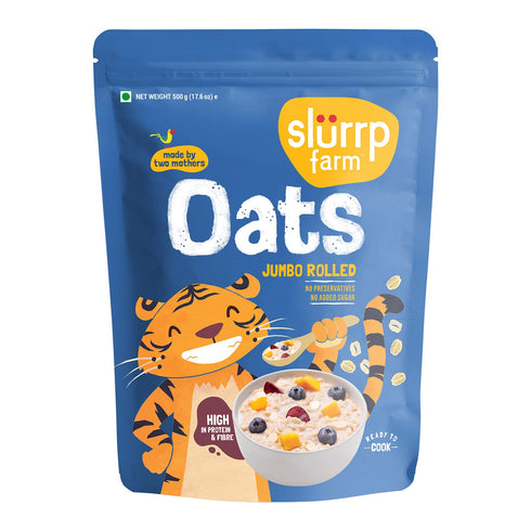 Slurrp Farm Jumbo Rolled Oats | High Fiber & Protein Whole Grain