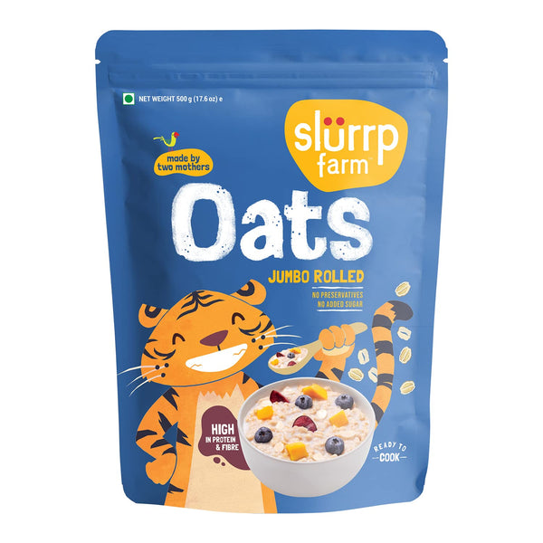 Slurrp Farm Jumbo Rolled Oats | High Fiber & Protein Whole Grain