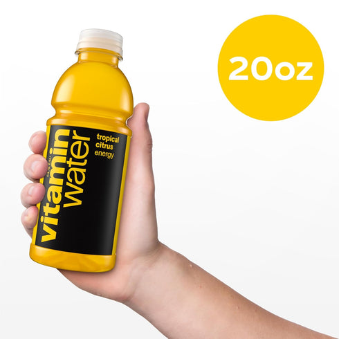 20 oz 12 Pack vitaminwater Energy Tropical Citrus Nutrient Enhanced Flavored Water Beverage, fl Bottles