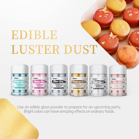 Sujoygar Silver Edible Glitter for Cocktails, 4g Luster Dust Edible Drink Glitter for Baking