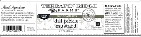 8 oz Terrapin Ridge Farms Dill Pickle Mustard Zesty Blend of Dill Pickles & Smooth Dijon Perfect for Burgers, Brats
