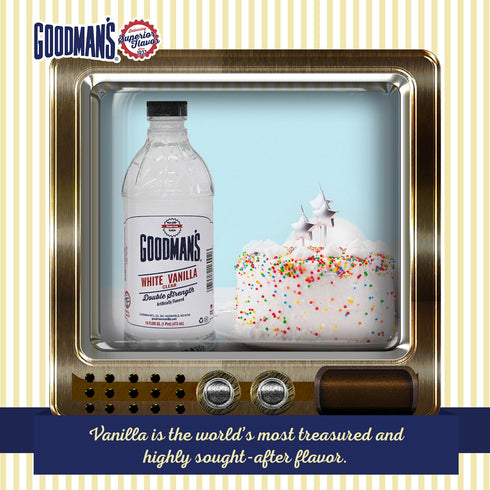 Goodman's White Vanilla Clear Double Strength Artificial Flavor, Gluten-Free, Non-GMO, Ideal for Baking and Cooking