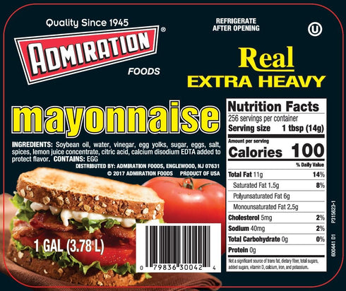 Admiration 128oz Extra Heavy Mayonnaise - Gallon