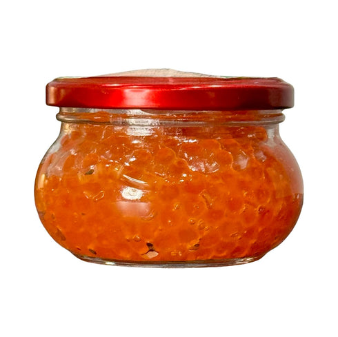 TEAMORE 4.23 oz 120 Alaskan Salmon Roe Naturally Light Salt, Red Caviar, Ikura, Chilled Gourmet Seafood, | g