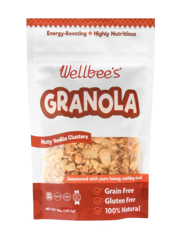 Wellbees Grain Free Granola, Oat Free, Low Carb, 100% Honey Sweetened, Small