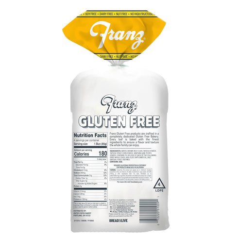 Franz Bakery 2 Pack (2 12oz) Gluten Free Hamburger and Hot Dog Bun - x
