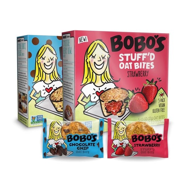 Bobo's Oat Bites Variety - 10 Strawberry Stuff'd and 10 Chocolate Chip,