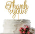 Thank You Cake Topper, Gold Glitter, Engaged, Wedding, Bridal Shower, Thanksgiving Day Party Decorations