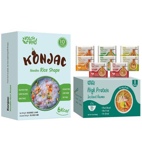 VOLO VERO High Protein (32g) Ramen Konjac Noodles, 18 Pack, Vegan, Plant-Based,