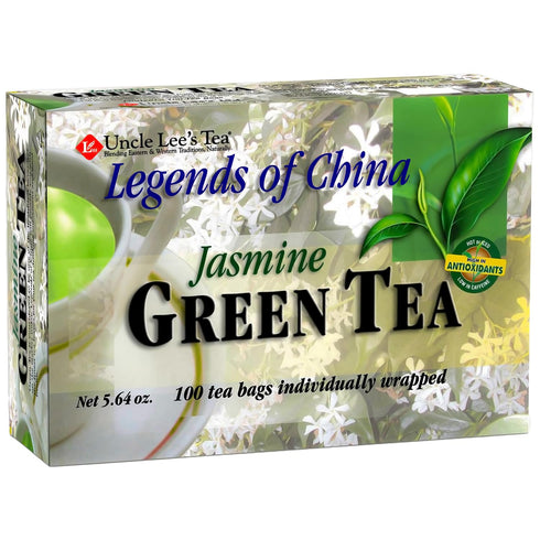 Uncle Lees Premium Green Tea with Jasmine Flowers, Lightly Caffeinated, 100 Count