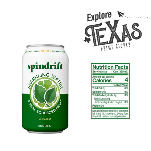 20- Pack 12 oz Spindrift of Nojito Lime & Mint Sparkling Water & Real Squeezed Fruit fl Can