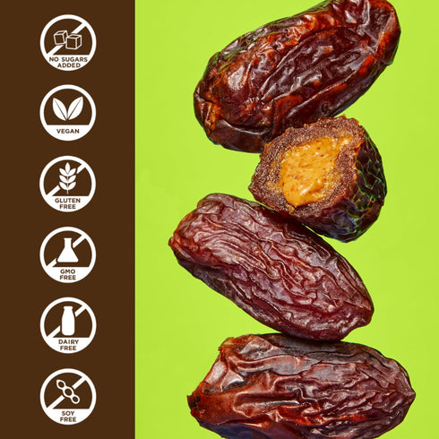 (10 Pack) Realsy Almond Butter Stuffed Medjool Dates, Organic Dates with No Sugar Added, Gluten-Free, Vegan, Good