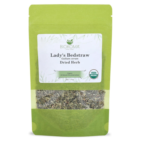 Pure and Organic Biokoma Lady's Bedstraw Dried Herb 50g (1.76oz) in Resealable Moisture Proof Pouch