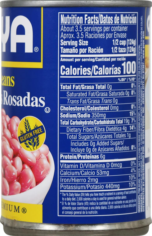 15.5 (Pack 8) Goya Pink Beans, Ounce