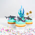 9 Pack Shark Cake Topper Figurines, Shark Decoration for Kids Baby Shower Ocean Theme Birthday Party
