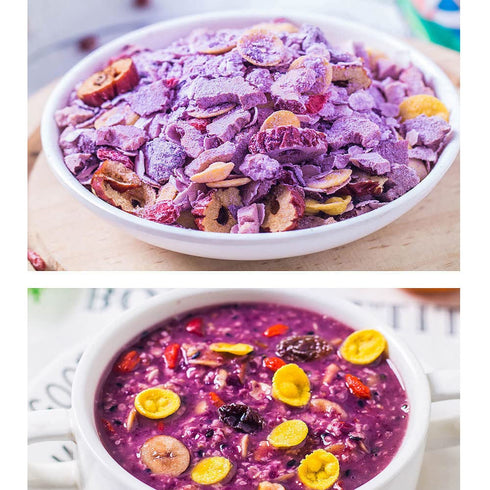 TEAERPKLAE 17.6oz/500g packets Purple Potato Konjak Congee cereal Instant cereal nutritious breakfast substitute powder