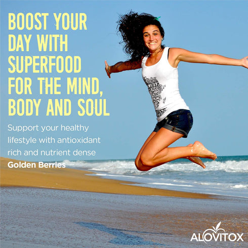 1 oz 2g 5g 8 oz Alovitox Sun Dried Golden Berries | Raw, Fresh & Organic | Contains Protein & Fiber, Low-Calorie
