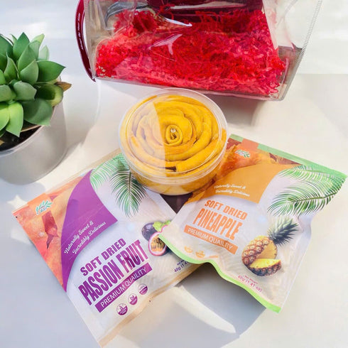 380 CHAVI Premium Blossom Gift Bag of Exotic Tropical Soft Dried Fruit | Love Gift - Low Sugars or Preservatives