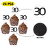Sumerk 24PCS 30 Cupcake Toppers, Black Glitter 30th Birthday Cupcake Picks, Anniversary Party Decorations