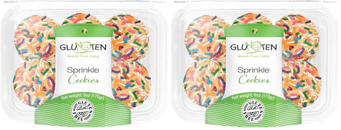 GLUNOTEN Gluten Free Sprinkle Cookies (Kosher, Dairy Free, Nut Free) (Pack of 2)