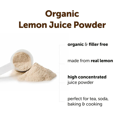 2 Pack Micro Ingredients Organic Lemon Juice Powder | Cold-Pressed Lemon Source | Natural Vitamin C | No Sugar