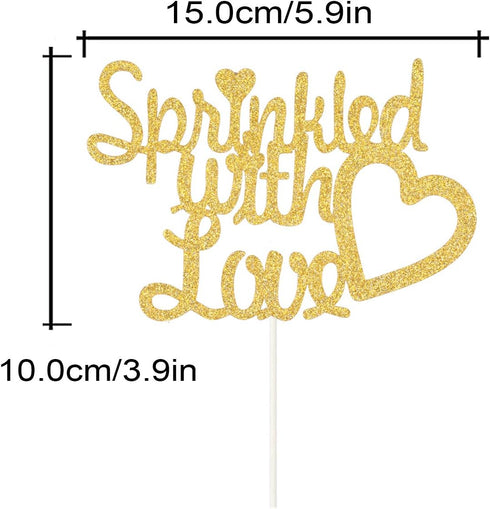 Sprinkled With Love Cake Topper for Welcome Baby, Hello World, Gender Reveal Party Decorations
