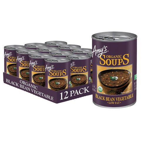 Amy's Soup, Vegan, Gluten Free, Organic Black Bean Vegetable, Low Fat, 14.5
