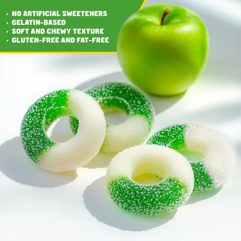 Gummy 5 lb Gummies Candy Bulk APPLE Rings in Resealable Bag, Soft and Chewy, Light Sugar Coated, Gluten Free