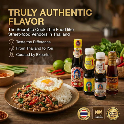Healthy Boy Set, Thai Food Cooking Sauce Kit (Essential Small-size Bottle)
