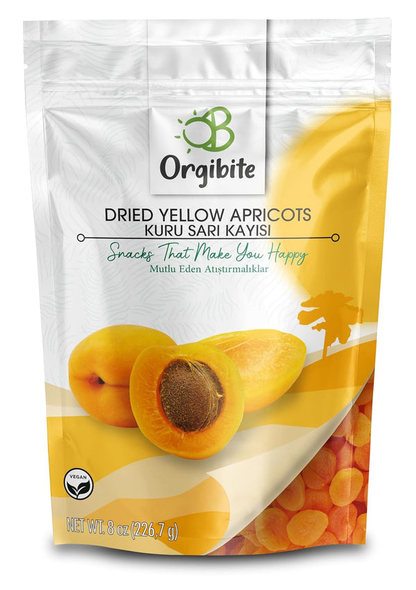 Orgibite Natural Dried Yellow Apricots | Organic Vitamin-Rich Dried Fruit | Fruit